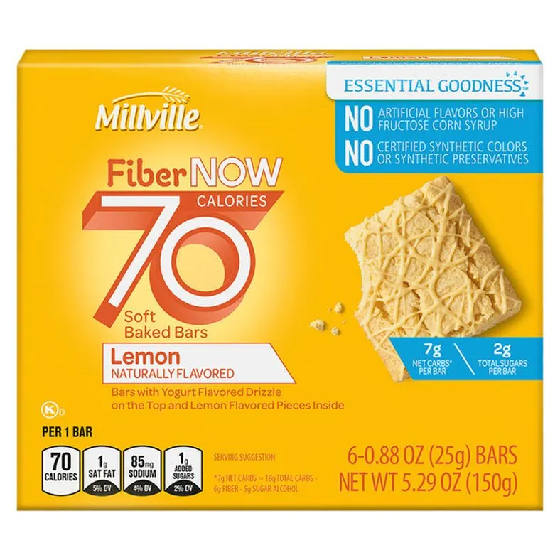 Millville Fiber Now 70 Calorie Lemon Bars