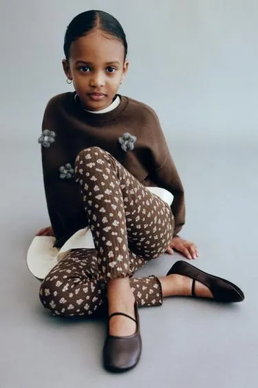 COMBINED SWEATSHIRT WITH FLOWERS