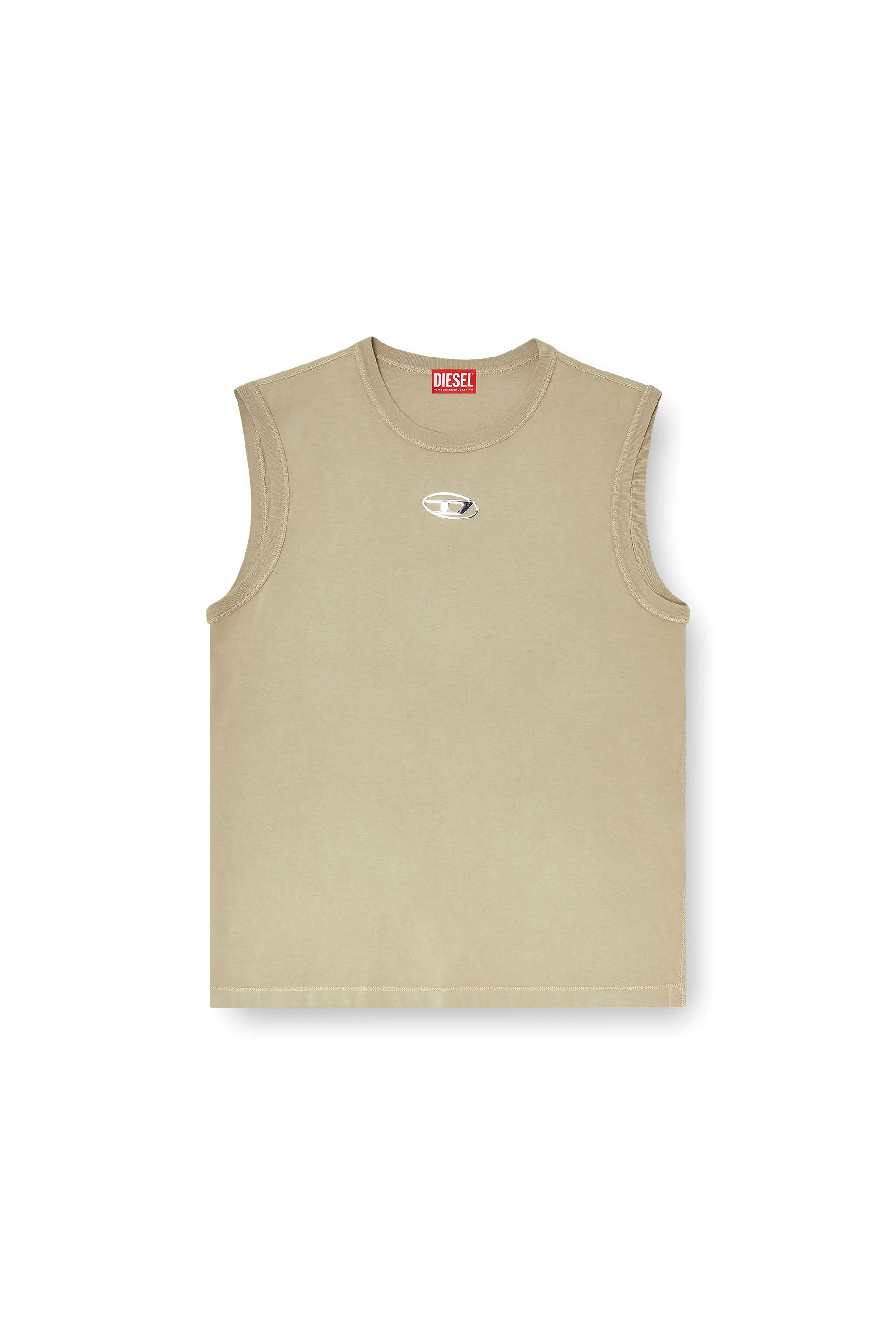 Cotton tank top with metallic Oval D