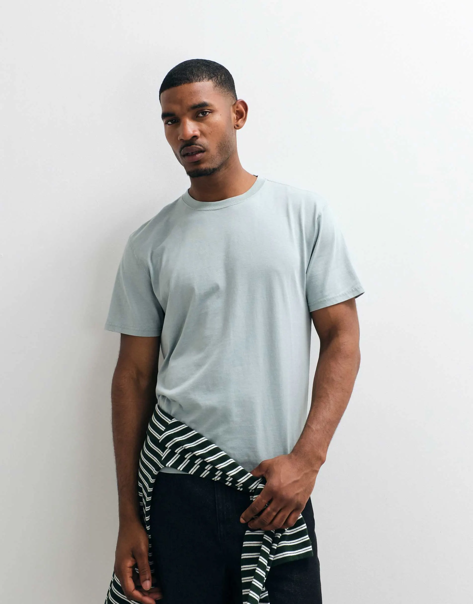 Hollister crew neck short sleeve t-shirt in washed mint