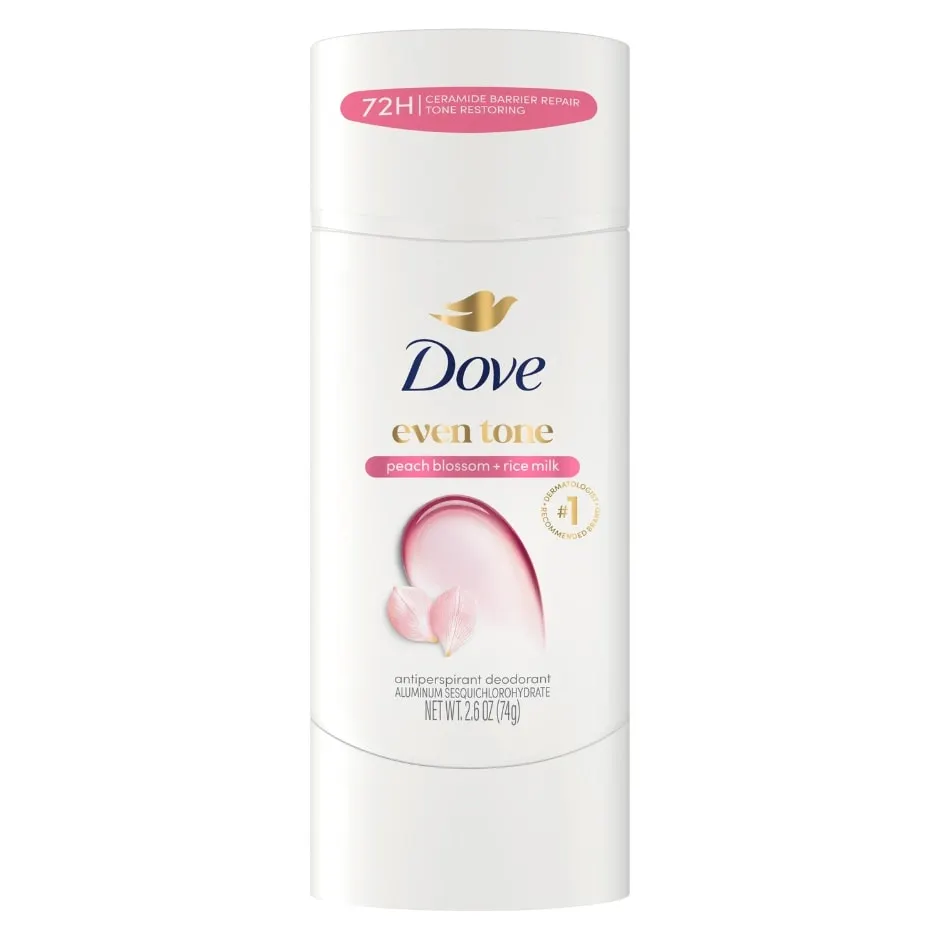 Dove Antiperspirant Deodorant Stick Peach Blossom & Rice Milk 2.6 oz