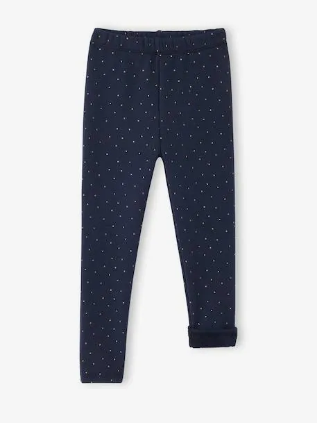Legging fille doublé maille polaire - encre