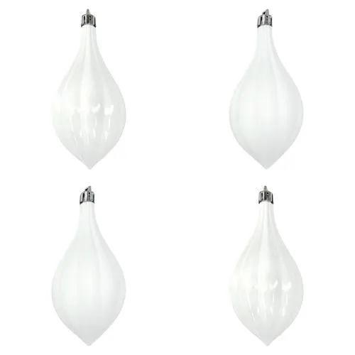 Enchanted Forest® 60mm White Pum-Packin Shatterproof Ornaments - 4 Pack