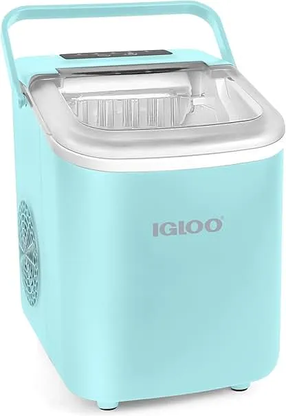 Igloo Automatic Self-Cleaning Portable Electric Countertop Ice Maker Machine with Handle, 26 Pounds in 24 Hours, 9 Ice Cubes Ready in 7 Minutes, with Ice Scoop and Basket Igloo Automatic Self-Cleaning Portable Electric Countertop I…