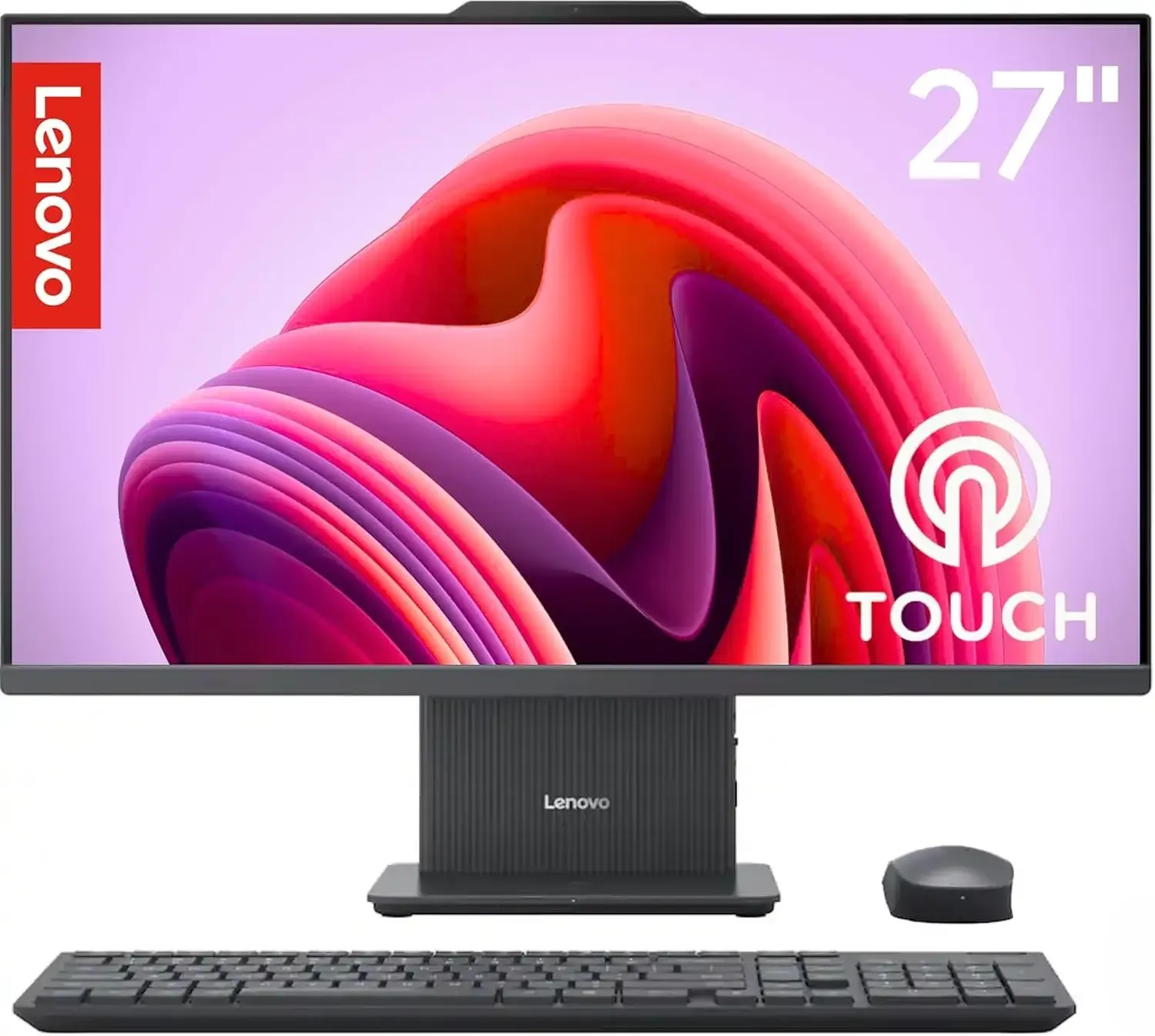 Lenovo IdeaCentre 27" Touchscreen All-in-One Desktop Computer • 6-core AMD Ryzen 5 Processor • 16GB DDR5 • 256GB SSD • Office 365 for The Web • Wireless KB&Mouse • Wireless Charging Base • Win 11
