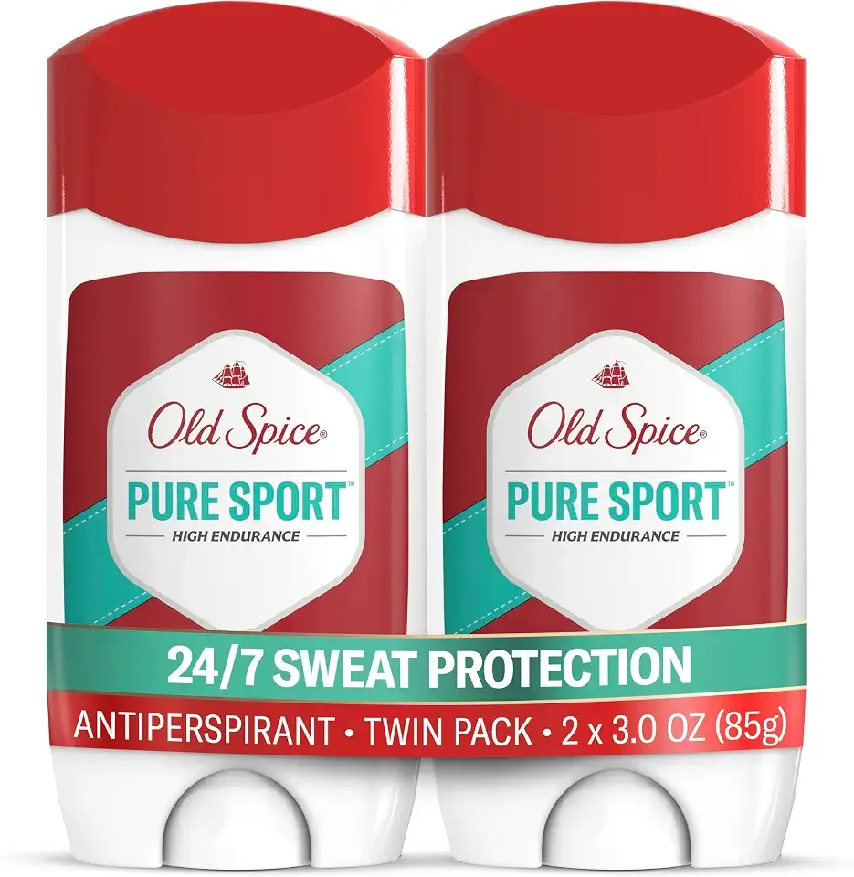 Old Spice Antiperspirant Deodorant For Men, High Endurance, 24/7 Sweat Defense & Odor Protection, 24/7 Freshness & Lasting Scent, Pure Sport Scent, 3.0 oz (Pack of 2)