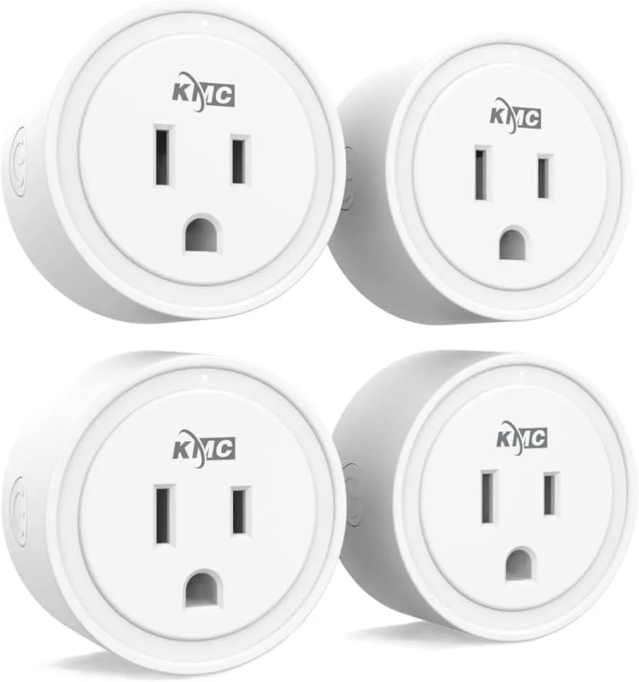 KMC Smart Plug Mini 4-Pack, Wi-Fi Outlets for Smart Home, Remote Control Lights and Devices from Anywhere, No Hub Required, ETL Certified, Works with Alexa and Google Home