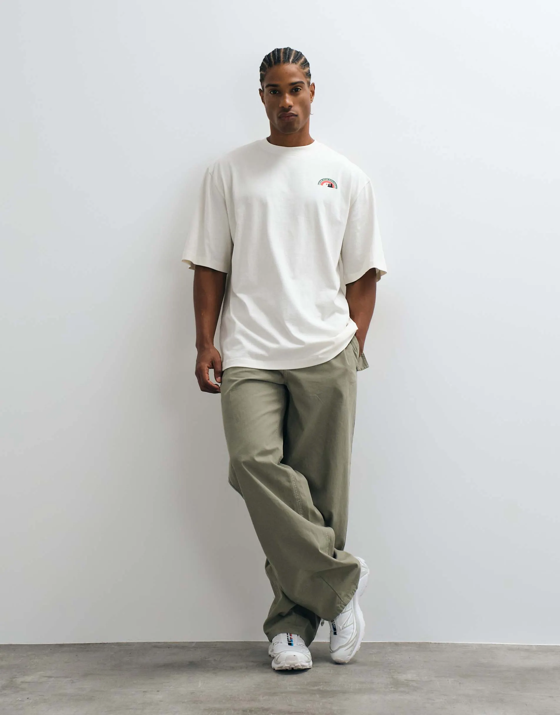 The North Face Rounded Tree logo t-shirt in beige