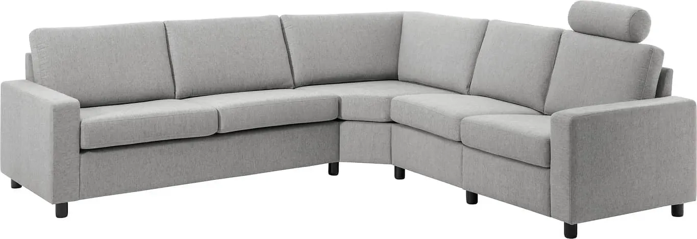 Sone lav hjørnesofa Modulsofa. 2,5 seter + stort hjørne + 1 seter + 1 seter med recliner i stoff Atlas, armlene J.