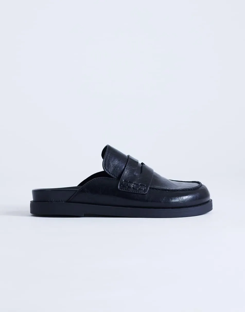 Topshop Addie loafer mule in black