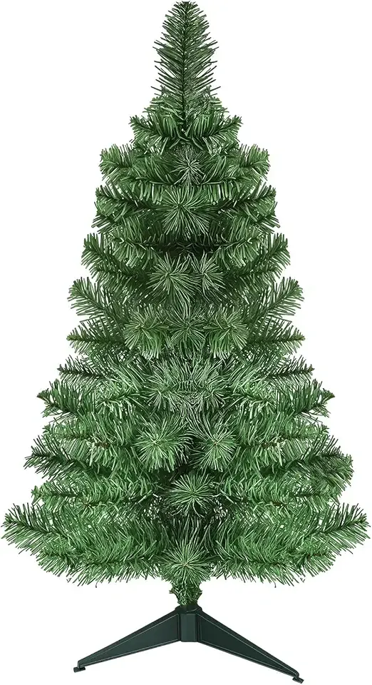 3Ft Premium Artificial Small Mini Christmas Tree for Tabletop,Home, Office, Indoor and Outdoor Decor,Holiday Decoration,Easy Assembly Metal Hinges & Foldable Base 160 Branch Tips Green Tree