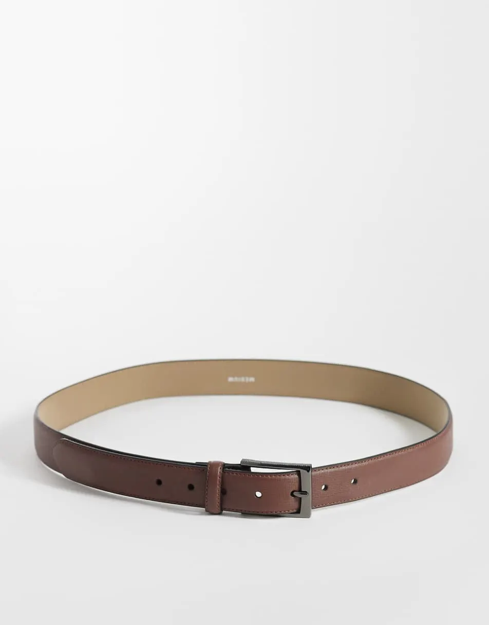 River Island textured brown belt in tan