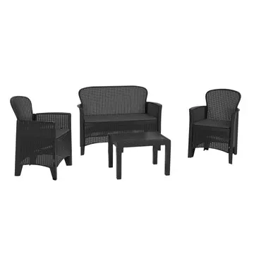 Set da giardino Jungle Antracite Linea Rattan