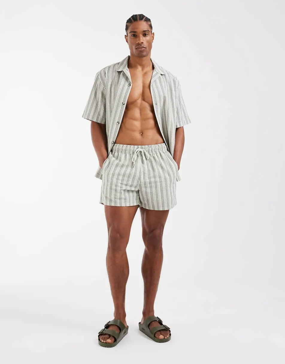 ASOS DESIGN co-ord in seersucker in sage green