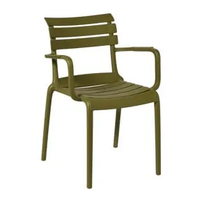 Tuinstoel met armleuning Napoli - groen - 83x55x48 cm