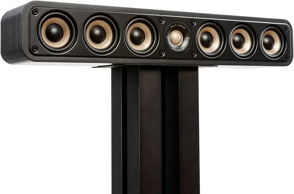 Polk Signature Elite ES35 Slim Center Channel Speaker - Hi-Res Audio Certified, Dolby Atmos & DTS:X Compatible, 1" Tweeter & (6) 3" Woofers, Dual Power Port for Effortless Bass, Stunning Black