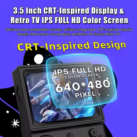 R36T Retro TV Handheld Game Console 3.5'' IPS Screen 22000+Games Wi-Fi Portable Pocket Video Console Ship From US