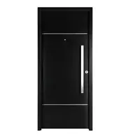 Puerta de exterior Innova 1942 acero galvanizado foliado izquierda negra 90 x 200 cm