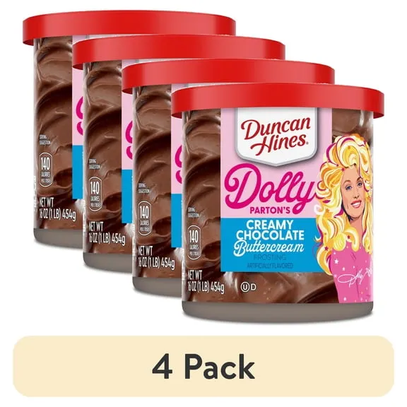 (4 pack) Duncan Hines Dolly Parton's Favorite Chocolate Buttercream Flavored Cake Frosting, 16 oz. $7.68 12.0 ¢/oz