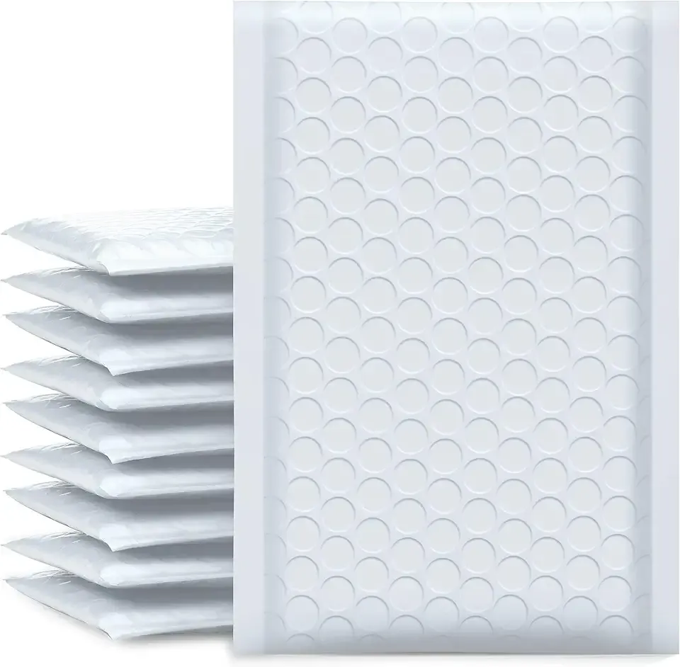 UCGOU Bubble Mailers 4x8 Inch White 50 Pack Usable Size 4x7 Inch Padded Envelopes Small Business Mailing Packages Opaque Self Seal Adhesive Waterproof Boutique Shipping Bags for Jewelry Supplies #000