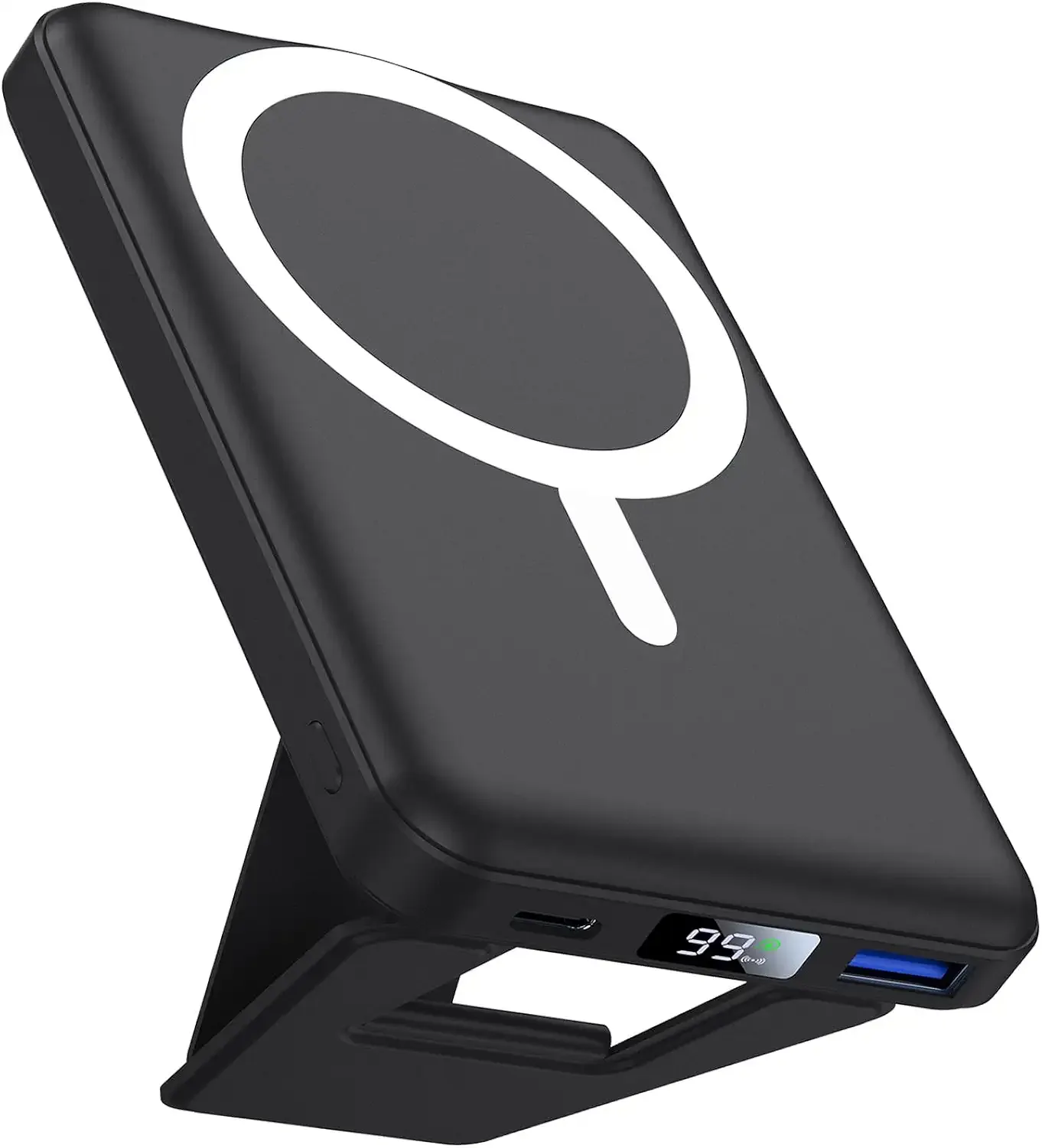 AOGUERBE for Magsafe Power Bank, 10000mAh Foldable Wireless Portable Charger with LED Display, 3 in 1 Magnetic Battery Pack with 22.5W Fast Charging for iPhone 17/16/15/14/13/12 Pro/Pro Max/Plus/Mini