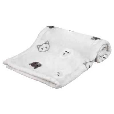 Trixie Couverture pour chat Mimi en peluche douce, gris clair
