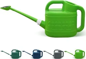 Annaffiatoio da 2 galloni per piante esterne/interne, fiori, giardino, plastica, becco lungo e ugello rimovibile, design moderno