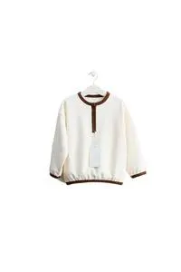 ZARA TIMELESS - CONTRAST HENLEY SWEATSHIRT