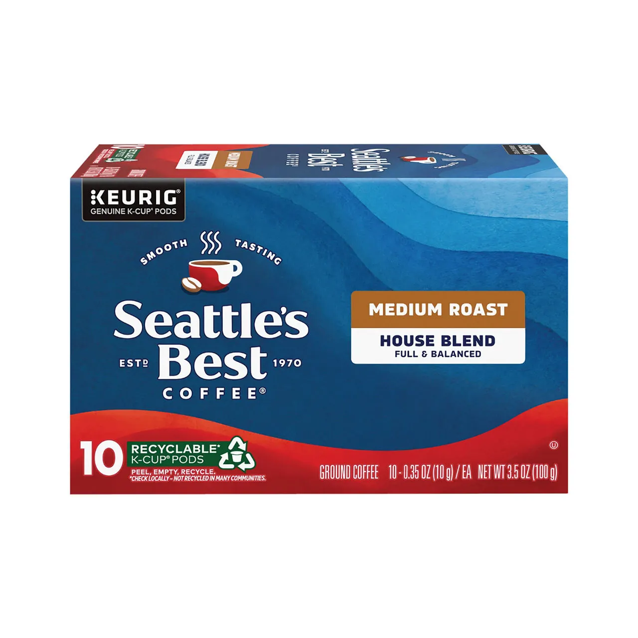 Seattle's Best Coffee House Blend Medium Roast K-Cup Pods, 10 ct