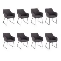 HOME DELUXE Armlehnenstuhl 8er Set PAKU – Anthrazit