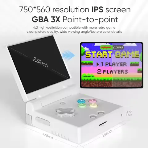 MIYOO MINI FLIP Handheld Game Players 2.8'' IPS Screen Linux System Video Game Consoles Free Case Gamer Dual analog sticks Gift