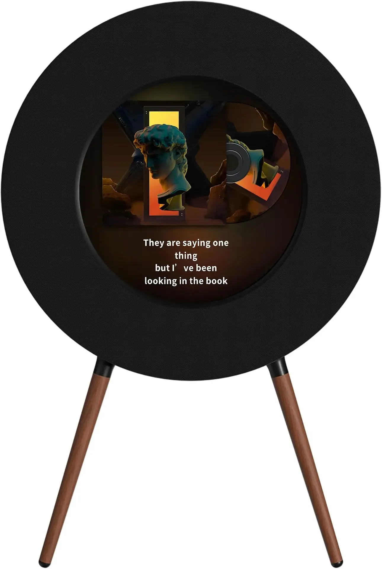 Record R1 Award-Winning Vinyl Bluetooth Speaker, 21.5" Display with Dynamic Lyrics & Album Art, 2.1 Hi-Fi Stereo by Jamo, Wi-Fi & BT 5.1, Premium Home Audio Décor