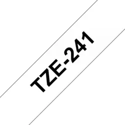 Brother TZe-241, bílá / černá (18mm, laminovaná)