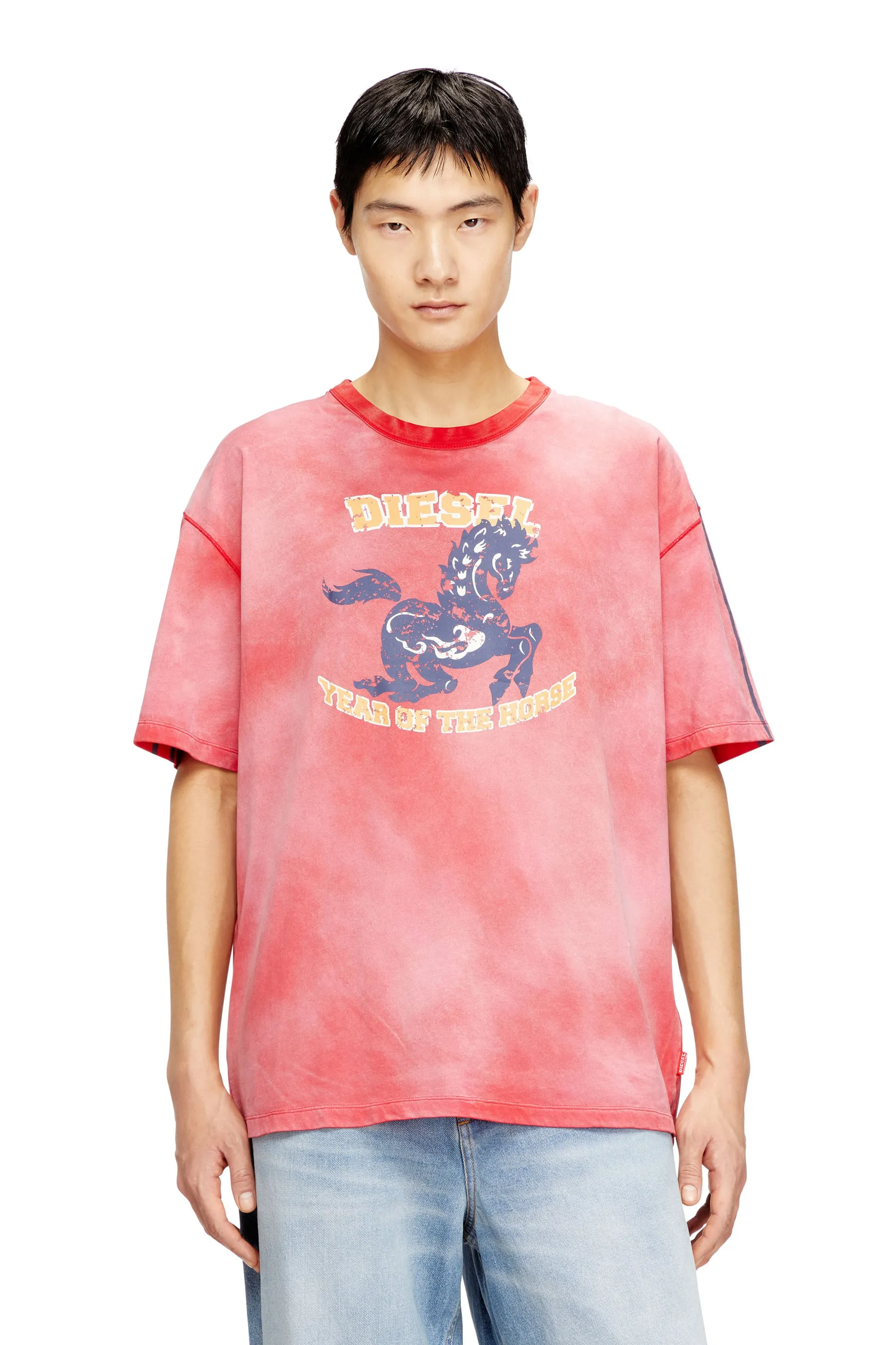 Cotton T-shirt with horse graphic print