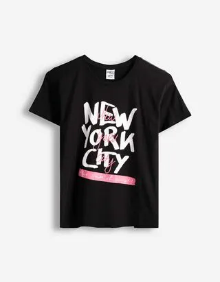 T-shirt - Stampa frontale - Nero
