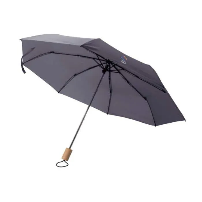 Paraplu Brooklyn | Ø 97 cm | Gerecycleerd | Opvouwbaar | Houten handvat