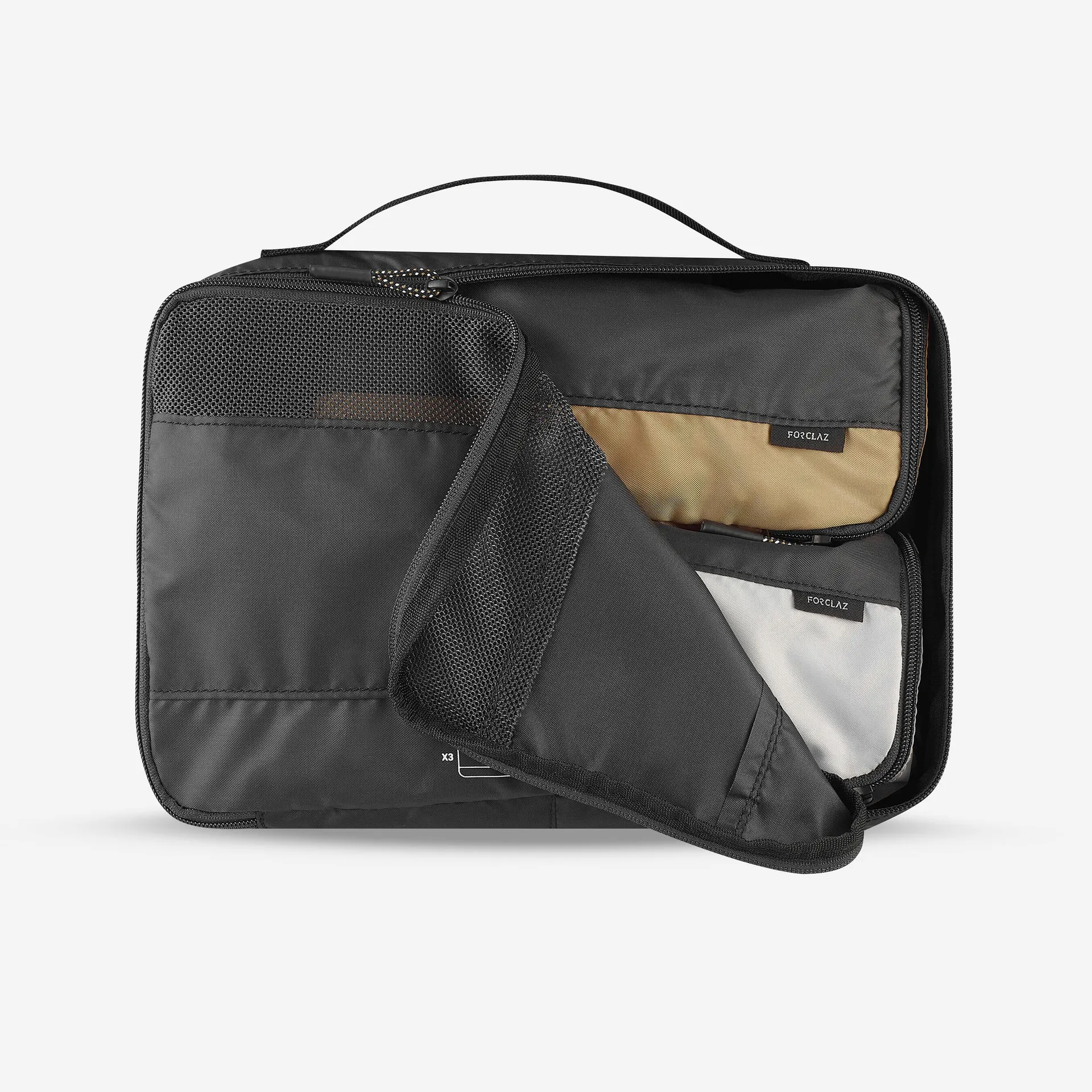 FORCLAZ Packing cubes cestovní organizéry na oblečení TRAVEL 3 ks