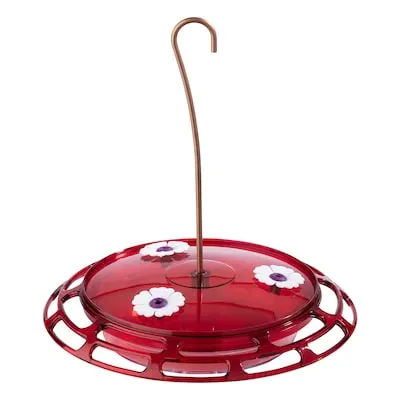 Plastic Hanging/Post-mount Hummingbird feeder - 6-oz