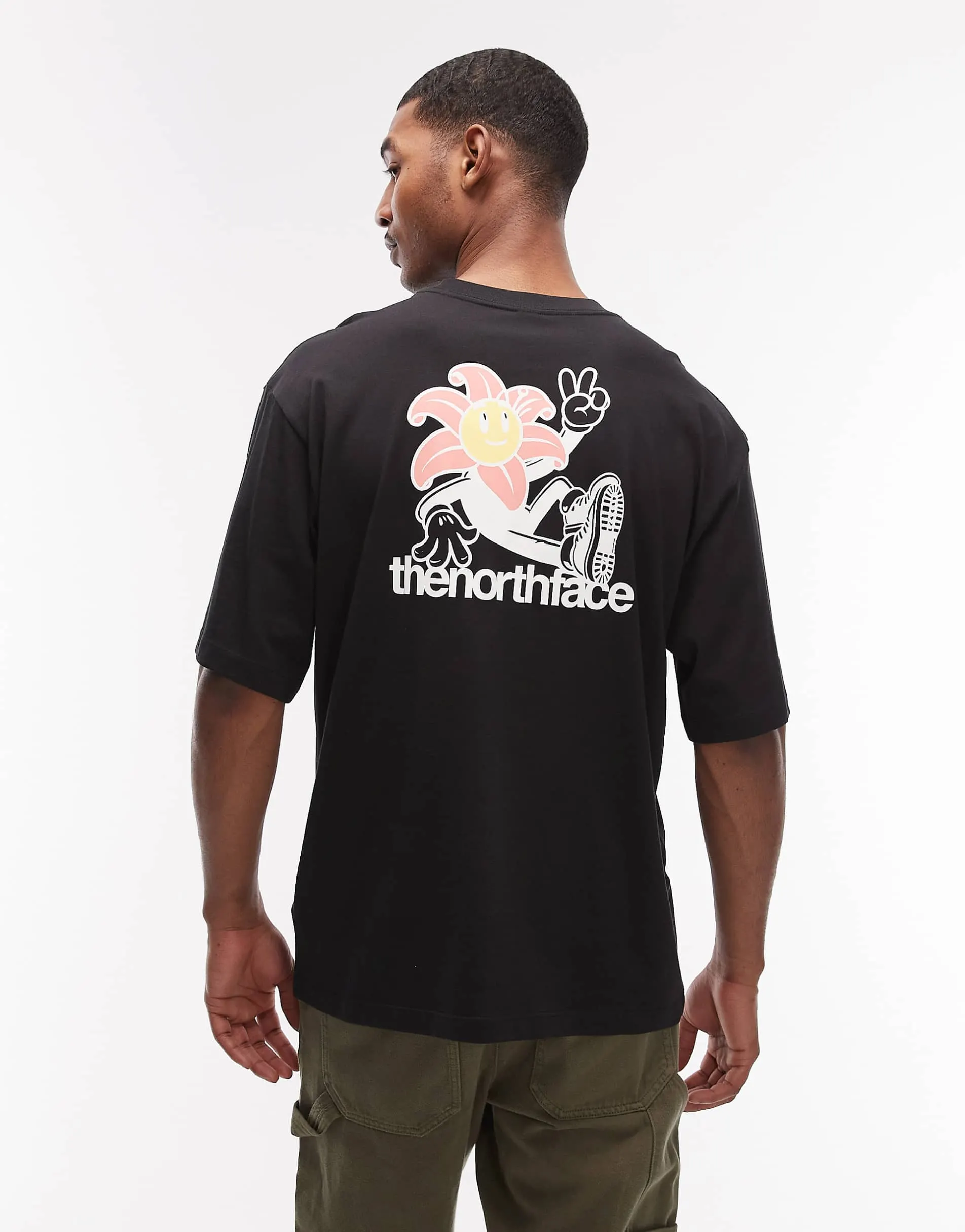The North Face Blossom back print t-shirt in black