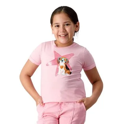 Playera Fantastic Niña Estampado de Perro