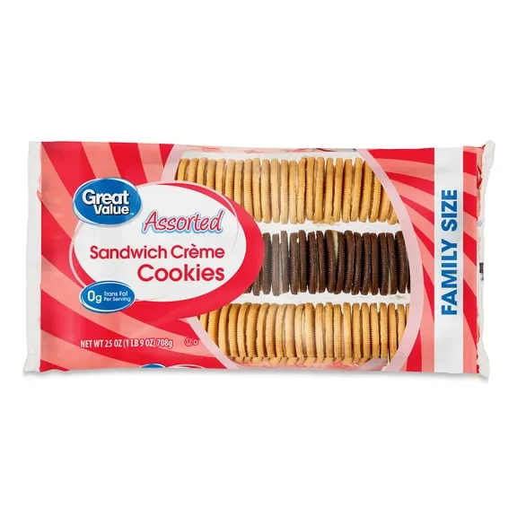 Great Value Assorted Flavor Sandwich Cookies, 25 oz