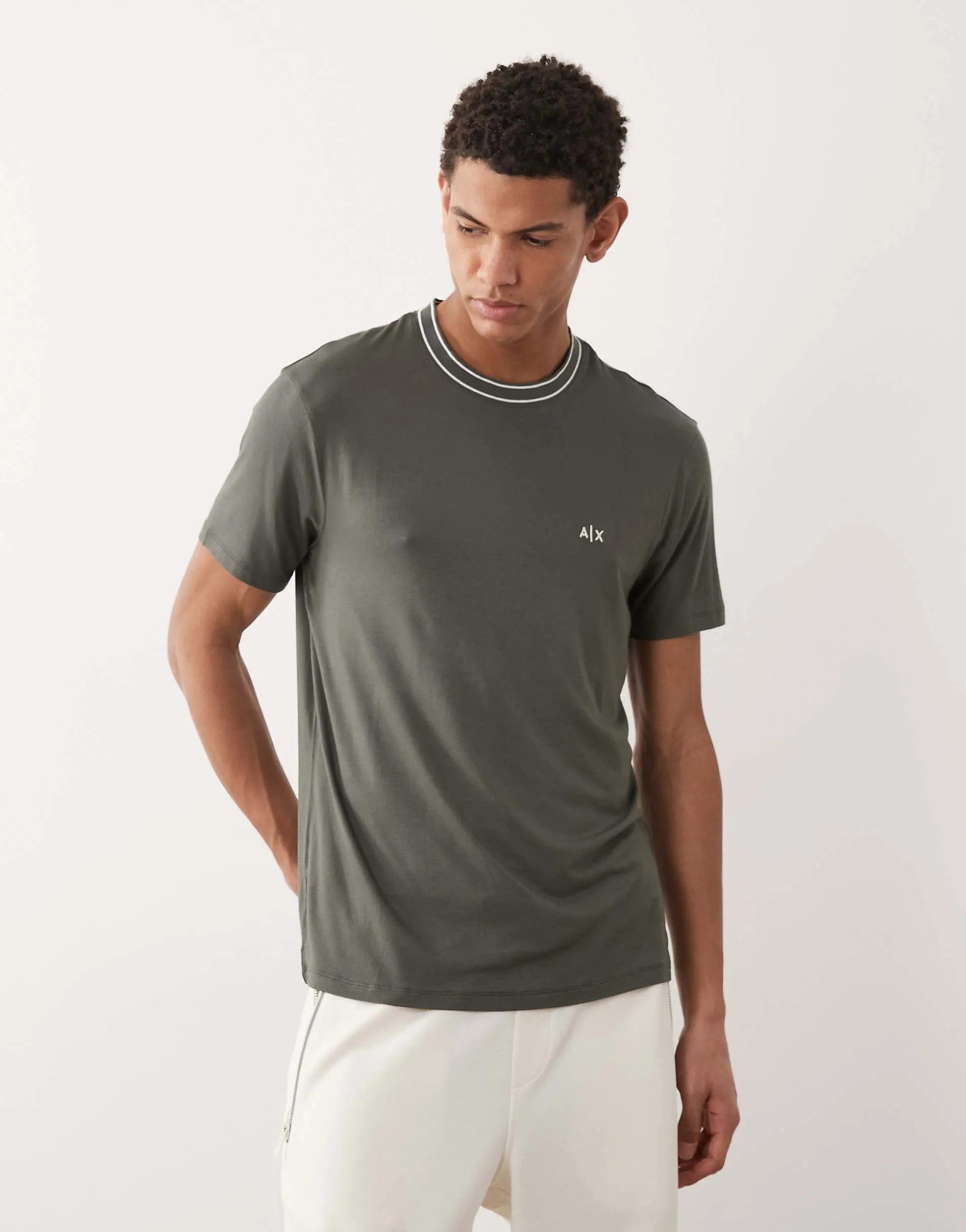 Armani Exchange small logo t-shirt in grey