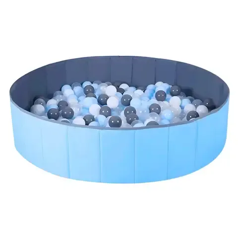 Piscina de pelotas juego para niños y bebés redonda de 160cm de diámetro y 30cm de altura color azul