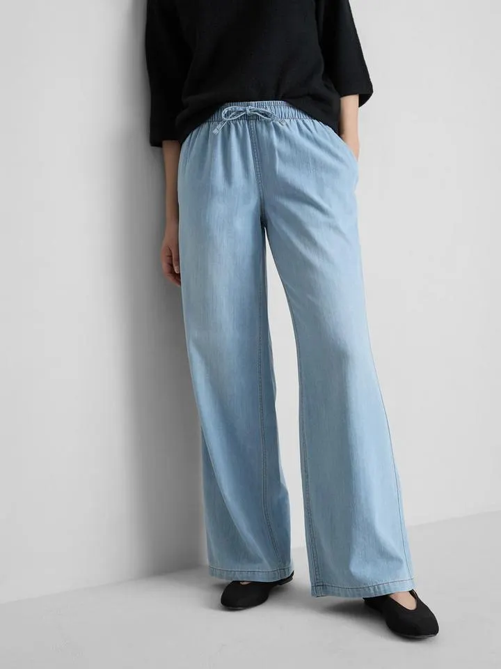 Bas de jogging en denim à coupe droite