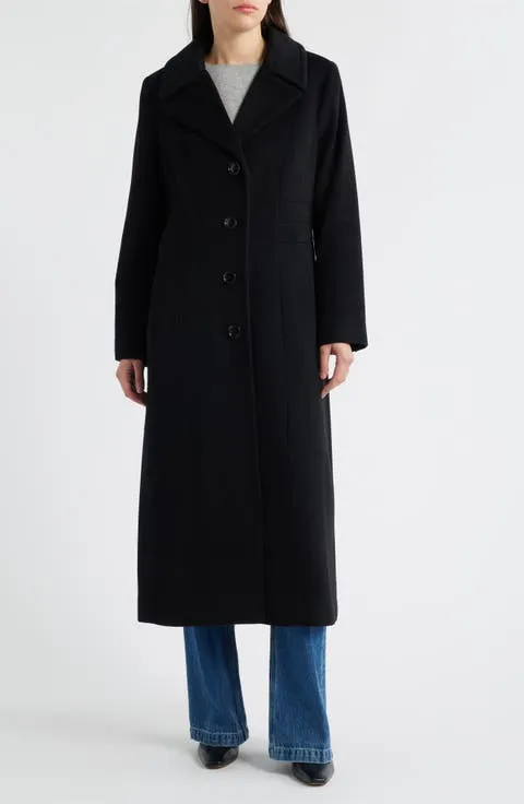 Wool Blend Longline Coat