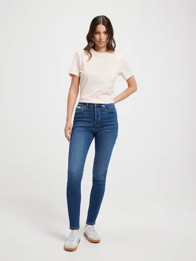 Calvin Klein Archive Jersey Crew Tee In Cloud Pink