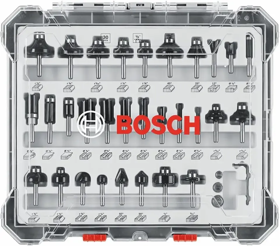 BOSCH RBS030MBS 30 pc. Carbide-Tipped Wood Router Bit Set