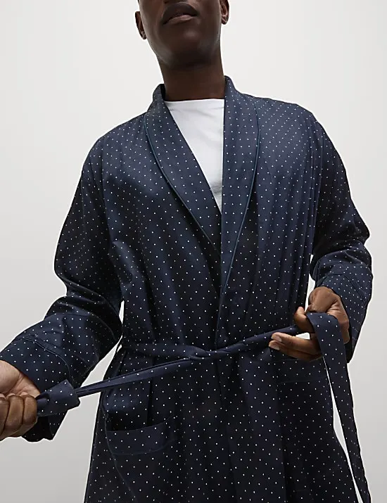 Pure Cotton Polka Dot Dressing Gown