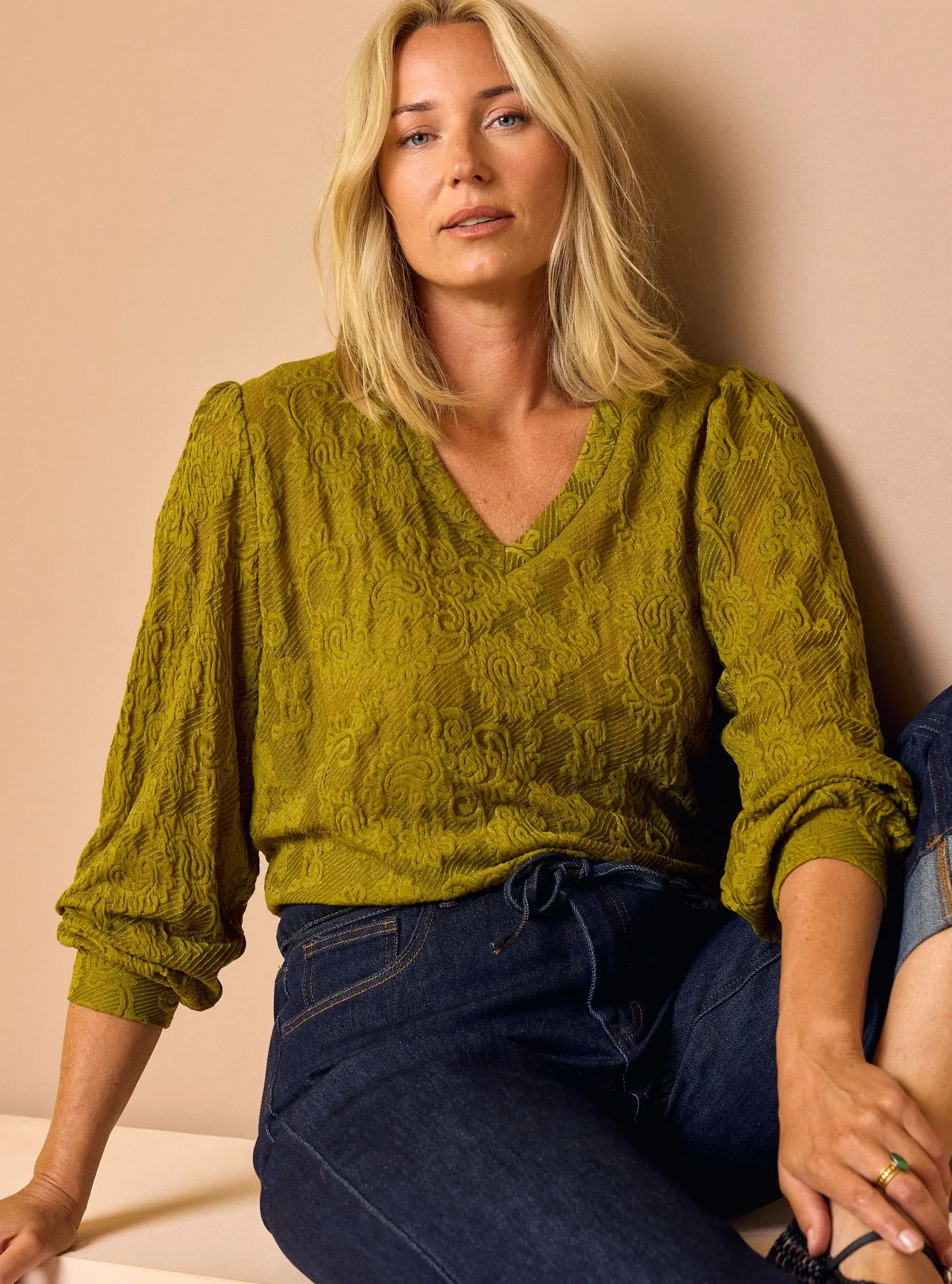 Groen shirt met paisleyprint