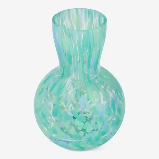 Vase with blue splash design